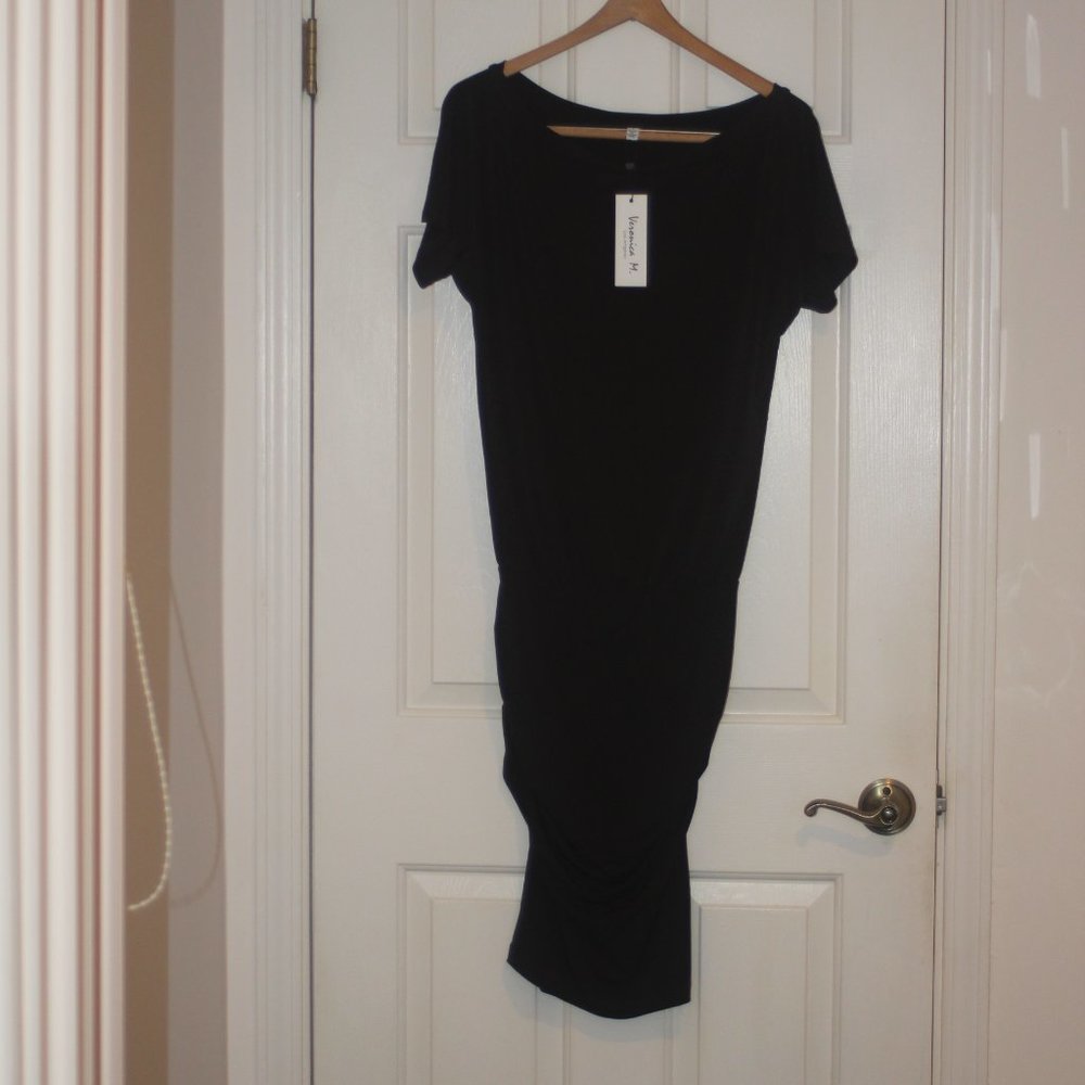 Veronica M.  Black Stretch Dropwaist Dress